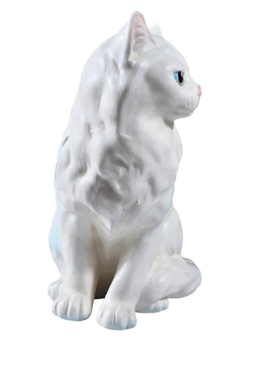 Vintage Enesco White Cat Figurine Made in Japan Porcelain Kitty Collectible - Picture 2 of 8